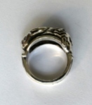 Man/Rabbit Ring: silver, amethyst